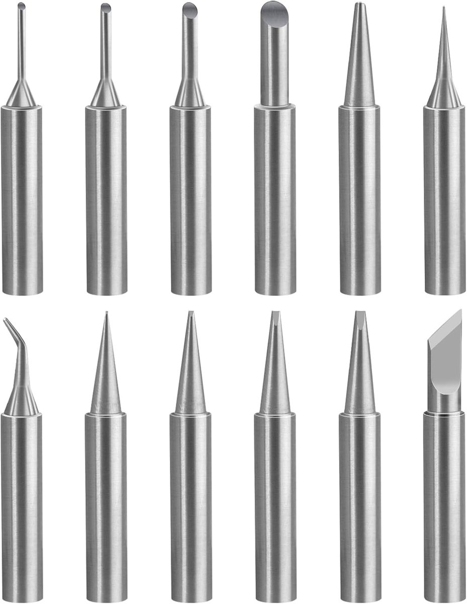 Set van 12 Vervangende Soldering Tips voor Solderstations, Geschikt voor Lassen en Elektronica Reparatie