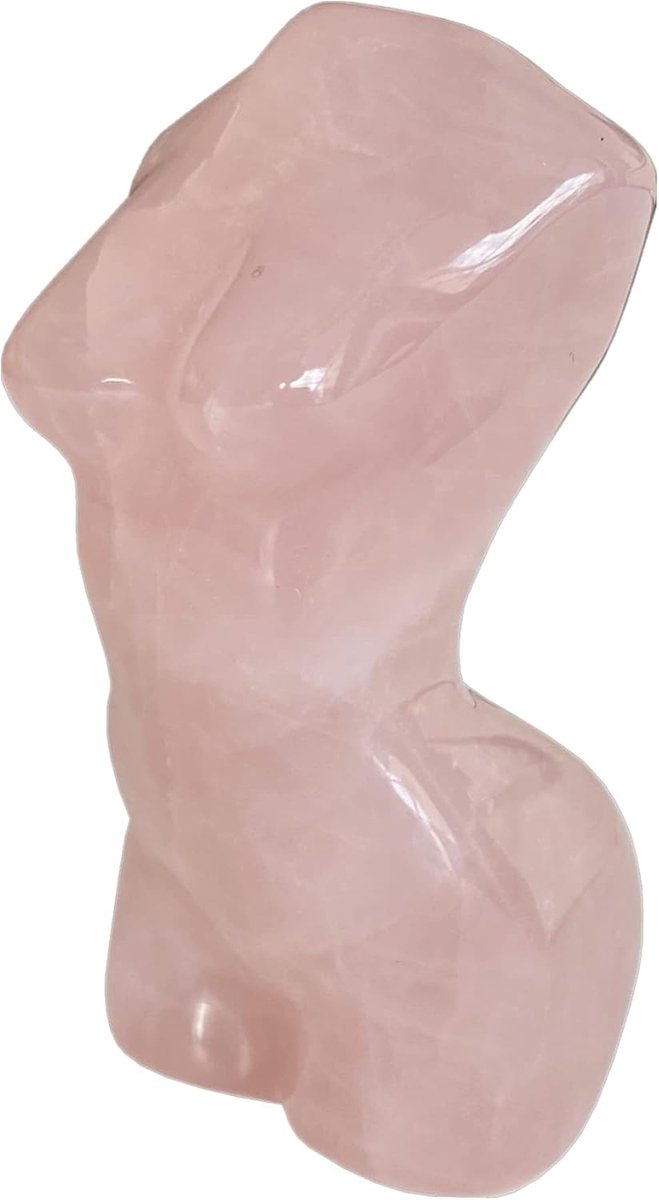 Rozenkwarts helende kristal vrouwelijk model figuur sculptuur, 50 mm gesneden zak palmsteen kantoordecoratie