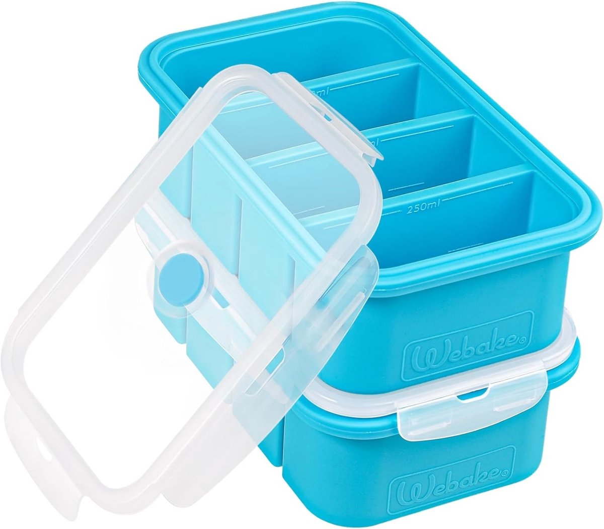 Siliconen soepvriesvormen met deksel, 2-pack, 250ml, ideaal voor invriezen en portioneren van soep