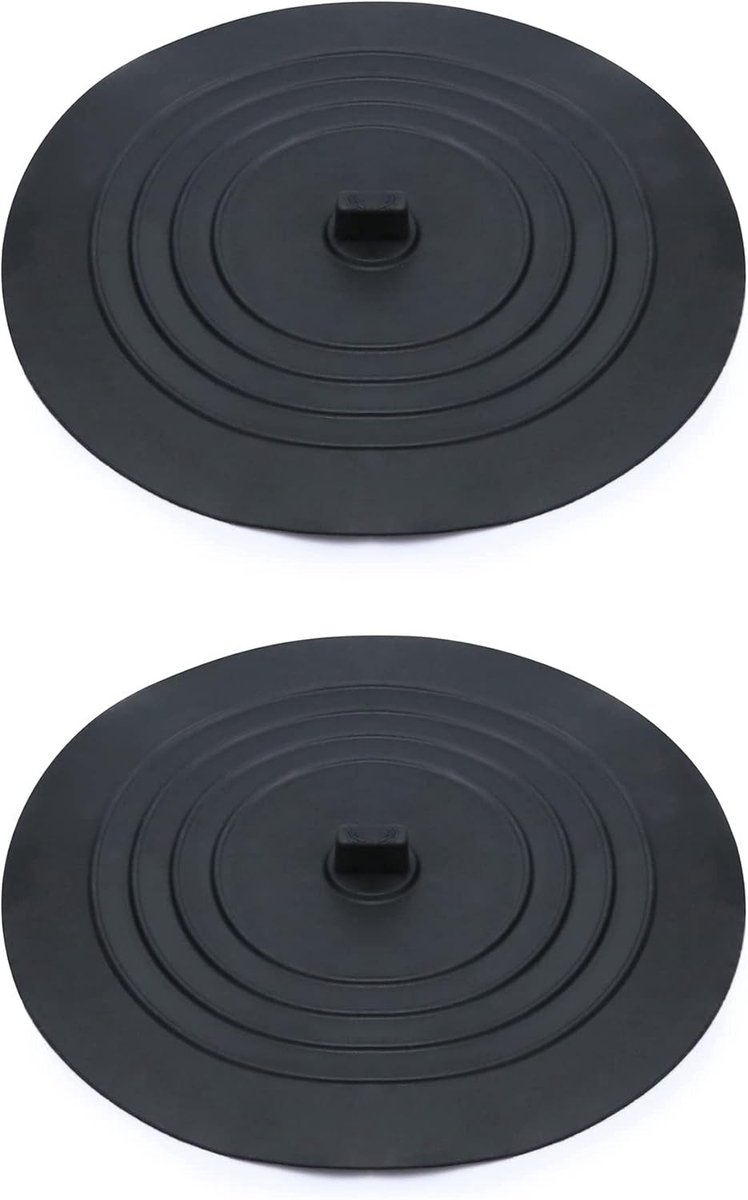 Set van 2 Siliconen Afvoerpluggen met Handvat, 15 cm - Ideaal voor Wastafel, Badkuip en Douche