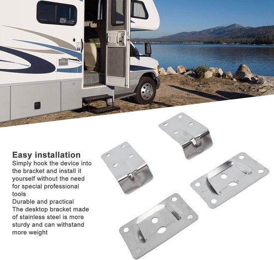 Verstelbare RVS Tafelsteunen Set, 2 Wandsteunen en 2 Tafelsteunen voor Afneembare Tafels, Ideaal voor Boot en Huis, Stevige Ondersteuning en Eenvoudige Installatie — afbeelding 5