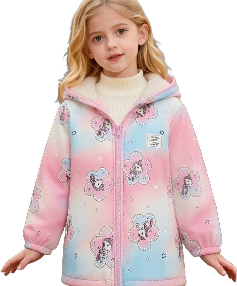 Currero Winterjas Parka Meisjes Lange Jas Meisje Wintermantel Overjas Gewatteerd Waterdicht Winter Stijlvol Mantel Kinderen Meerkleurig 7-8 Jaar Multicolor