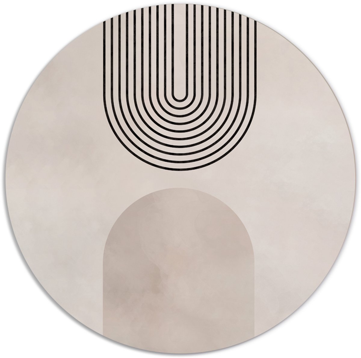 Label2X - Muurcirkel abstract bogen - Ø 50 cm - Forex - Multicolor - Wandcirkel - Rond Schilderij - Muurdecoratie Cirkel - Wandecoratie rond - Decoratie voor woonkamer of slaapkamer