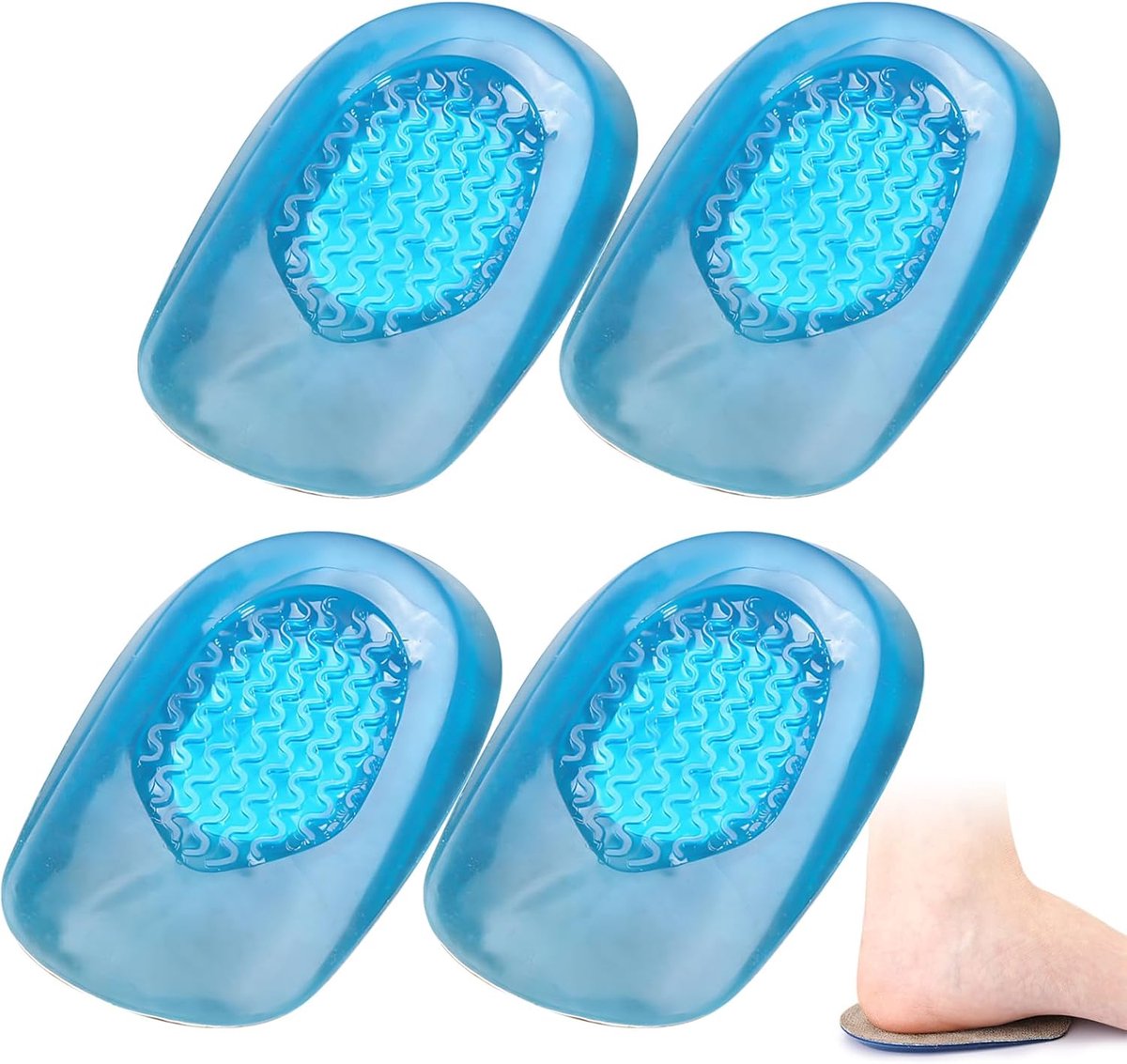 2 paar hielverhogingen, met gelmateriaal, antislip en demping, voor hardlopen en sporten, pijnverlichting bij de hiel