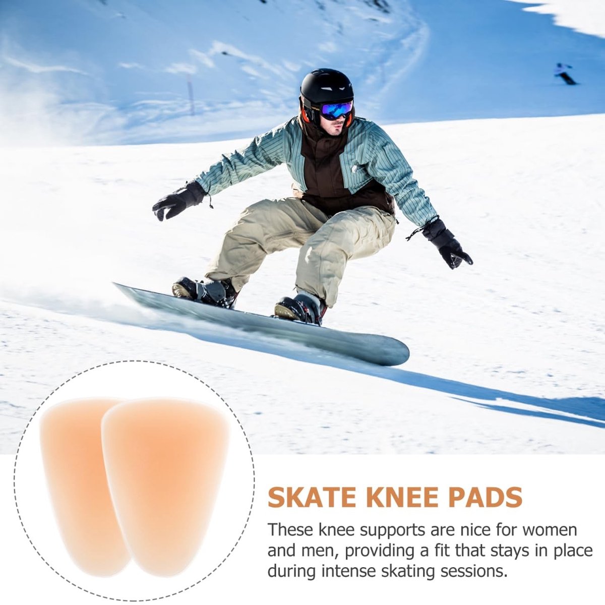 Kniebeschermers voor IJs Schaatsen, Siliconen Kniebeschermers voor Mannen en Vrouwen, Antislip Kniebeschermers met Impactbescherming voor Schaatsen, Volleybal en Voetbal, 2 Stuks