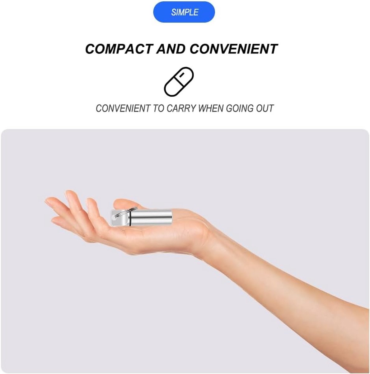 Compacte Sleutelhanger Pillendoos, Draagbare Mini Pillendoos van Aluminium, Waterdichte Tabletbox voor Reizen en Dagelijks Gebruik