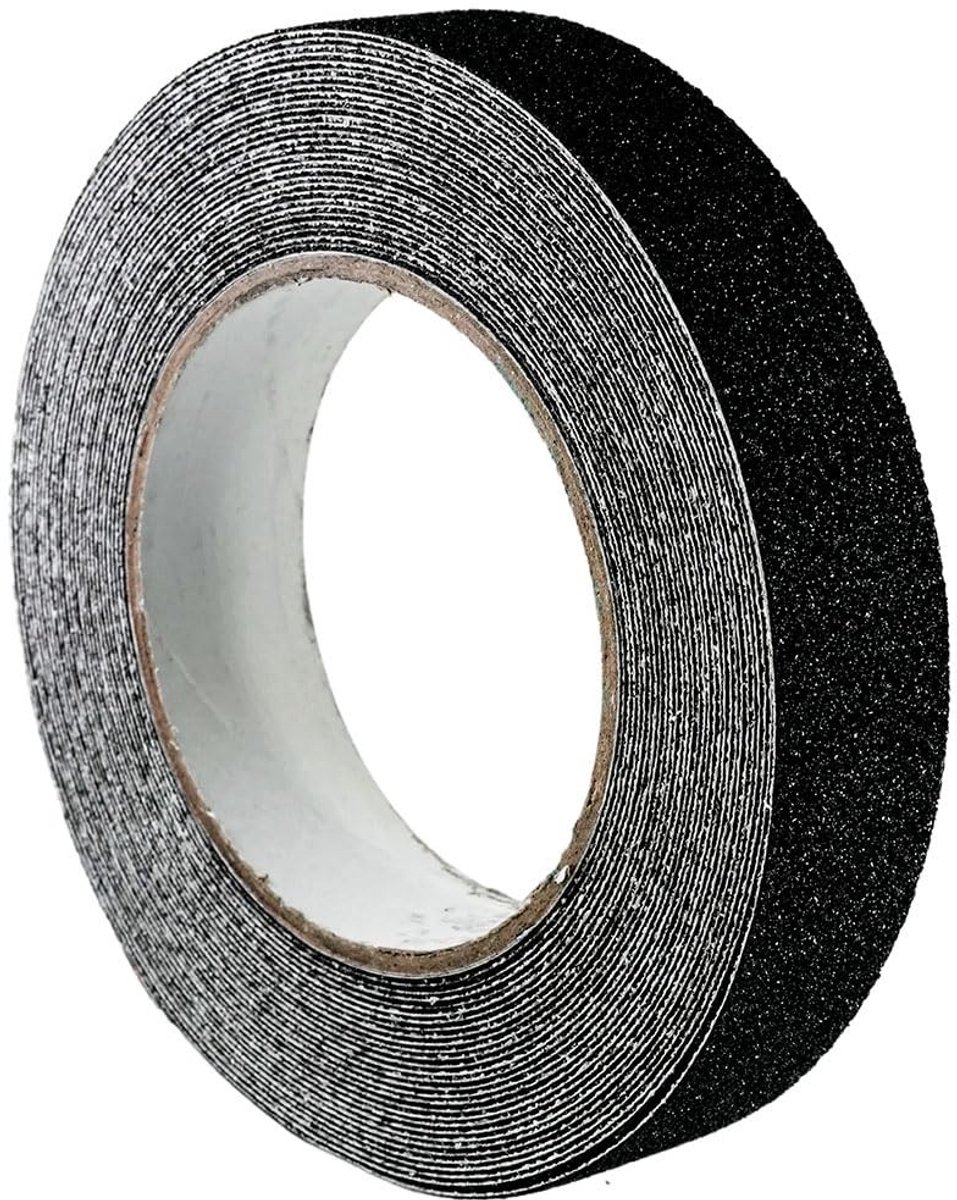 Veiligheidsband voor trappen 2.5 cm x 10 m - Zelfklevende anti-slip tape, waterdicht, ideaal voor huisdieren en ouderen, binnen en buiten gebruik, zwart