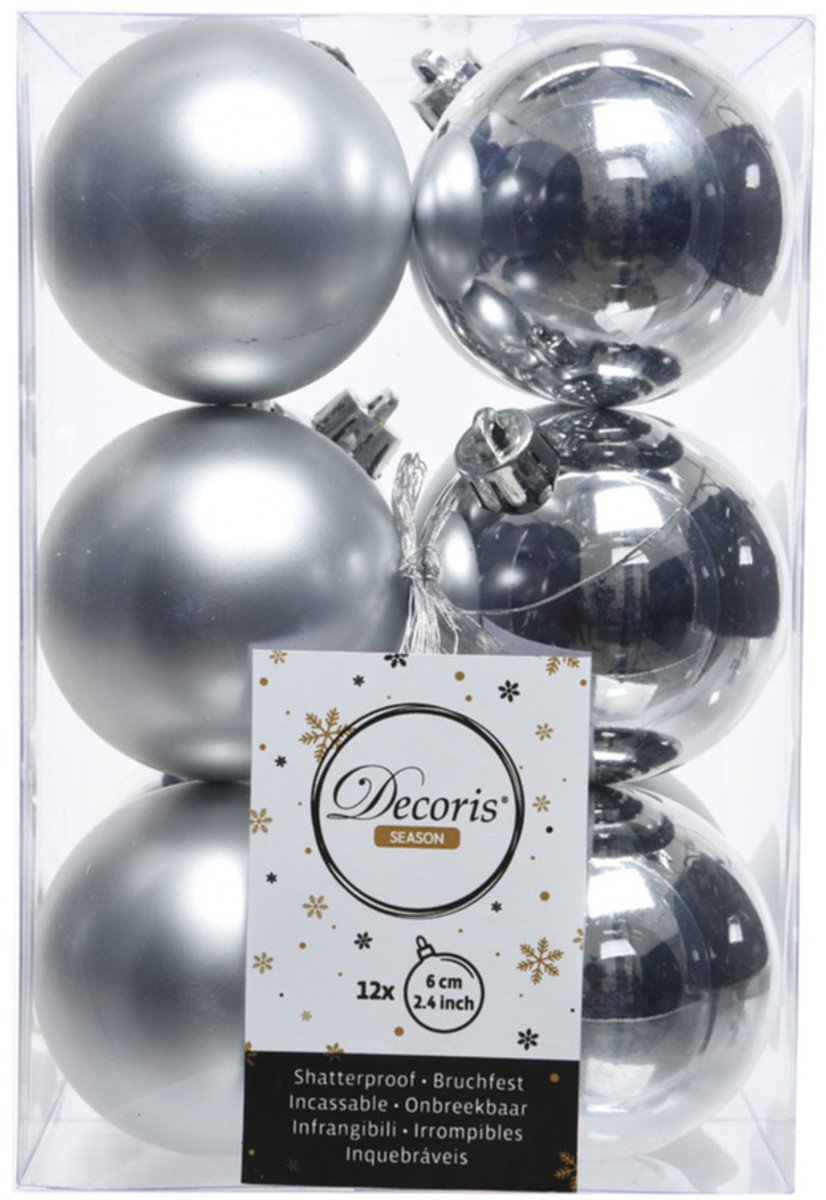 Decoris Kerstballen Mix - 44x stuks - Rood - Zilver - 6-8-10 cm - Mat en Glans – foto 6