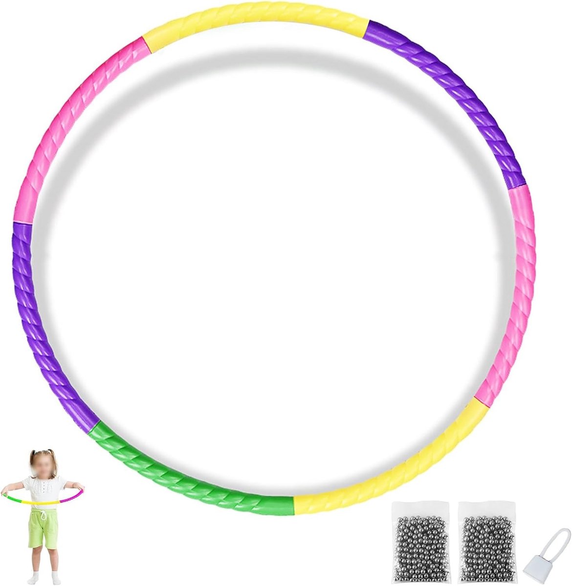 Hula Hoop Set van 7 Stuks, 60 cm Diameter, Geschikt voor Fitness, Dans en Kinderen