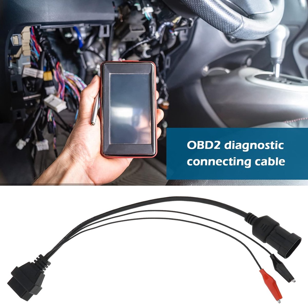 3 Pin naar 16 Pin OBDII OBD2 Diagnostische Adapter Kabel voor Aansluiten OBD II 16pin Diagnostic Tool Voertuig OBD-II Motorsysteem Diagnostische Gereedschap Onderdelen