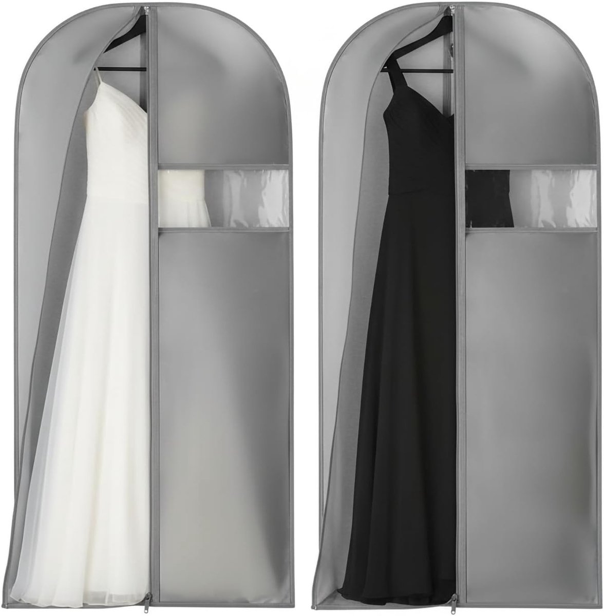 Kledinghoezen voor het beschermen en vervoeren van kleding, Kledingbeschermhoezen voor bruidsjurken, trouwjurken en lange jurken,165x60 cm,2 stuks