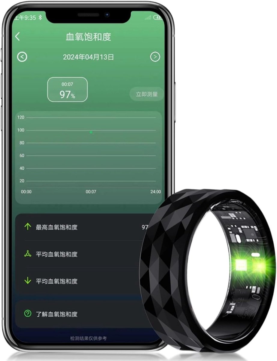 Ring, Draagbare Fitness-slaaptracker voor Heren en Dames, Batterijduur van 7 Dagen, Waterdichte Gezondheidsringen Ondersteunen Meerdere Sportmodi - Uw Gezonde Assistent,