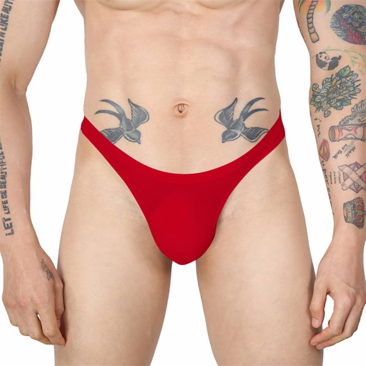 Sexy String voor heren, ademend, jockstrap, stretch, onderbroek, lingerie, T-back, ijszijde, slips, lage taille, clubwear, party, Valentijnsdag, zwart en rood