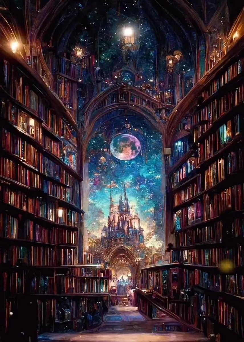 5D-diamond painting fantasy bibliotheek kasteel - Diamond Painting voor volwassenen en beginners, doe-het-zelf diamond painting schilderij Starry Sky, ronde strass-steentjes, wanddecoratie voor thuis