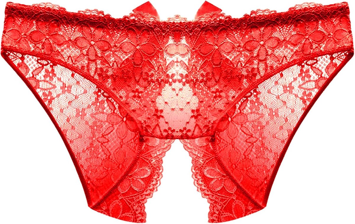 Lingerieset voor dames, netstof, bloemensluier, V-hals, open rug, tanga, bijpassende bodysuit, nachtkleding, pyjama, sexy, verleiding, A352