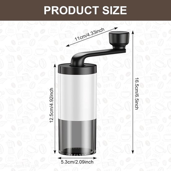 Handmatige Koffiemolen, Draagbare Koffiemolen van Keramiek, Ideaal voor Thuis, Camping en Kantoor, Perfect voor Espresso en Pour Over Koffiezetten — afbeelding 5