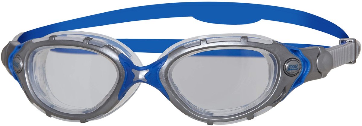 Thijox - Zwembril Predator Flex, Antifog, UV-bescherming, Comfortabele Pasvorm, Geschikt voor Zwemmen, Training, Recreatief, Unisex, Zwart/Blauw