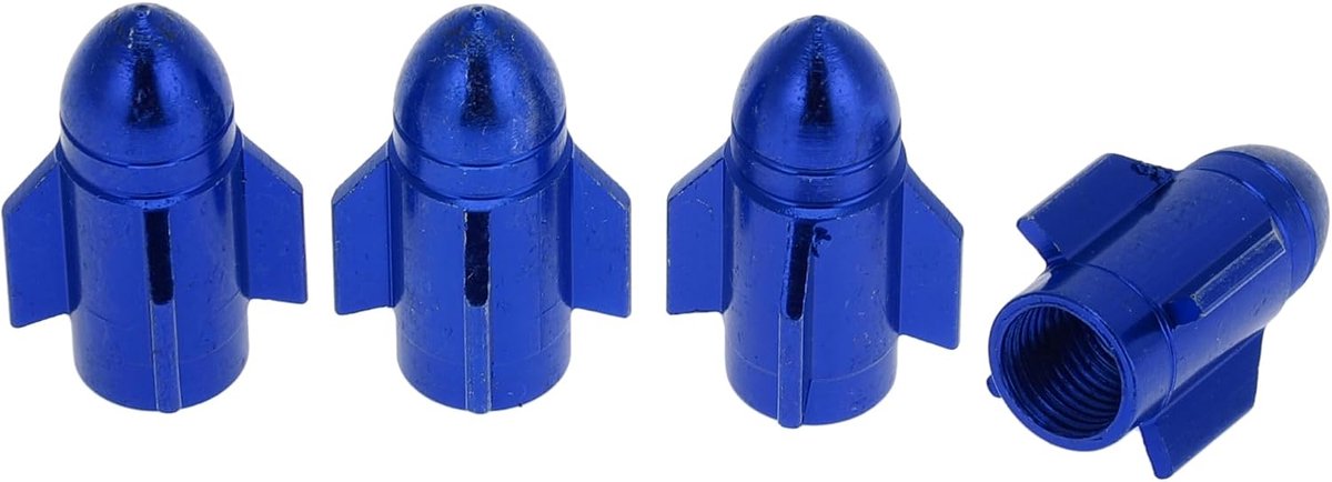 Tire Valve Stem Caps 7x25.4mm - Blauw Aluminium - Decoratief - Bescherming tegen stof - ShopVlot