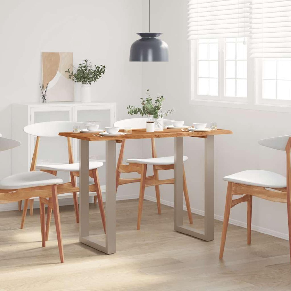 Eettafel keukentafel eetkamermeubel voor keuken 110x50x76 cm massief hout acacia