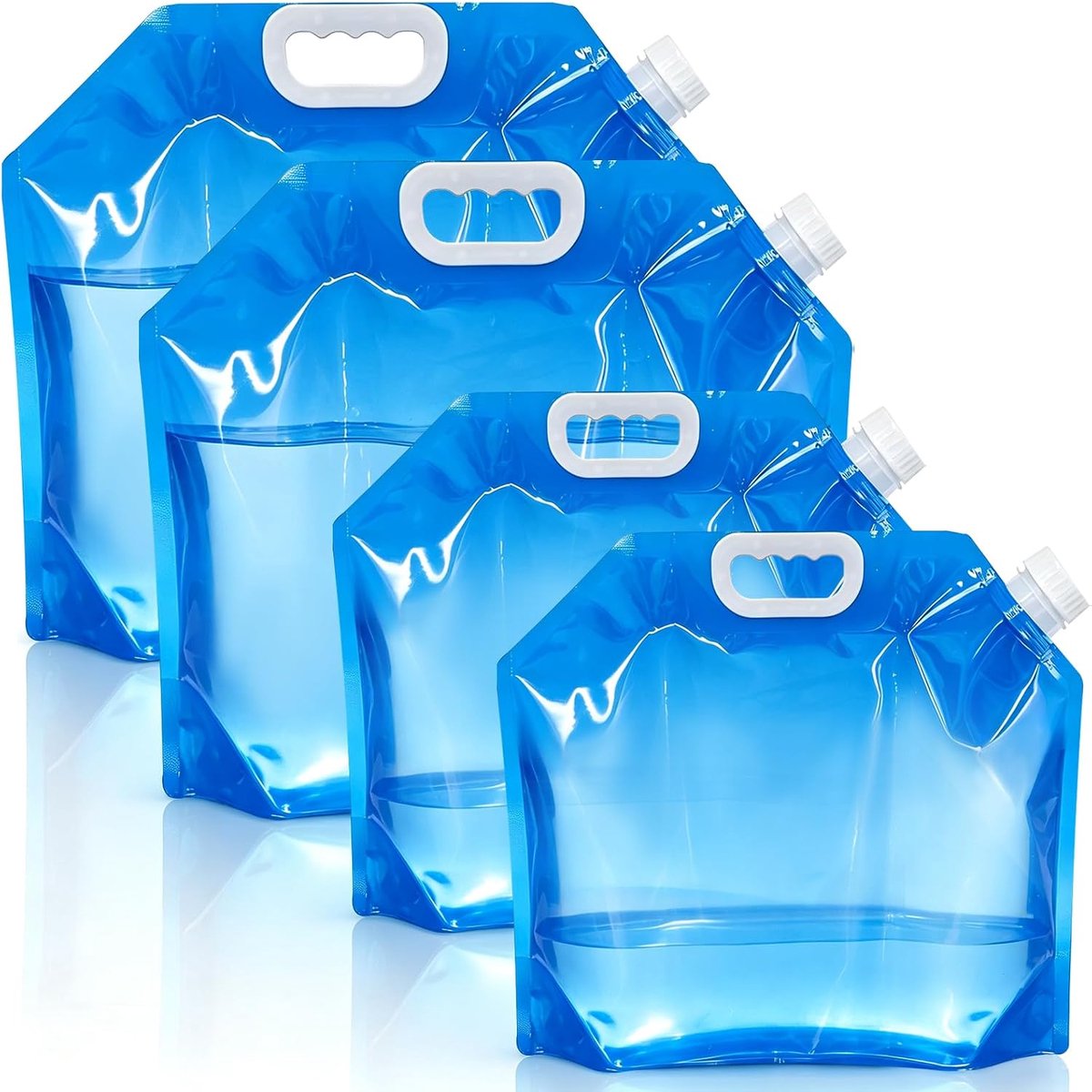 Waterreservoir, 10 l + 5 l, opvouwbaar, voor sport, camping, wandelen, picknick, barbecue, cadeau, waterdicht, 4 stuks