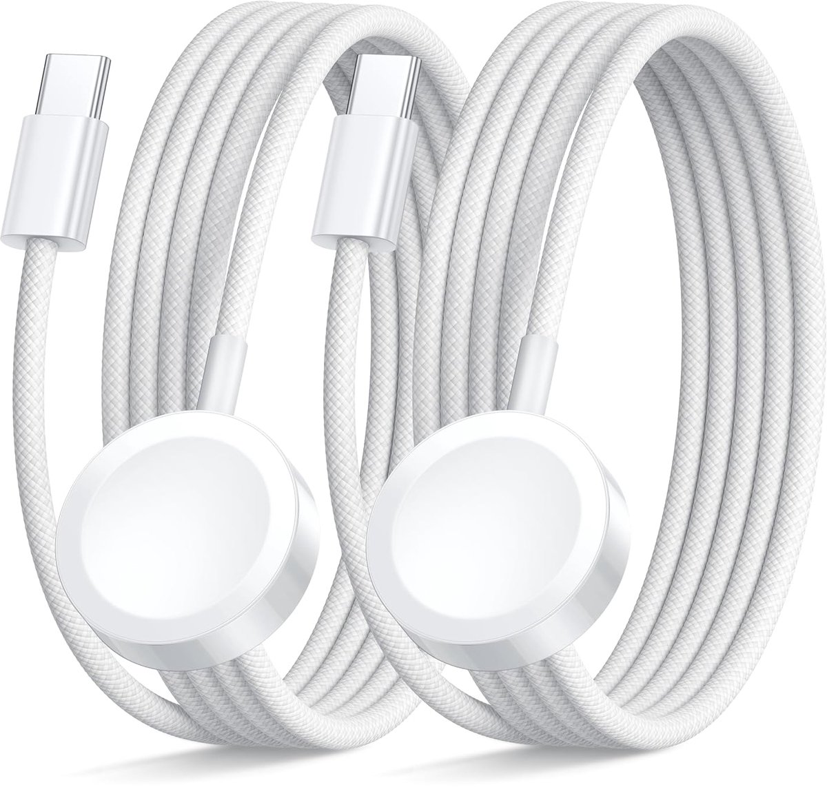 Oplaadkabel voor Apple Watch 2stuks 1M iWatch oplaadkabel USB C Apple Watch | oplader magneet Apple Watch snellader voor iWatch serie 11/ 10/ 9/ 8/ 7/ 6/ 5/ 4/ 3/ 2/ SE3/ SE2/ SE/ Ultra 2/ Ultra
