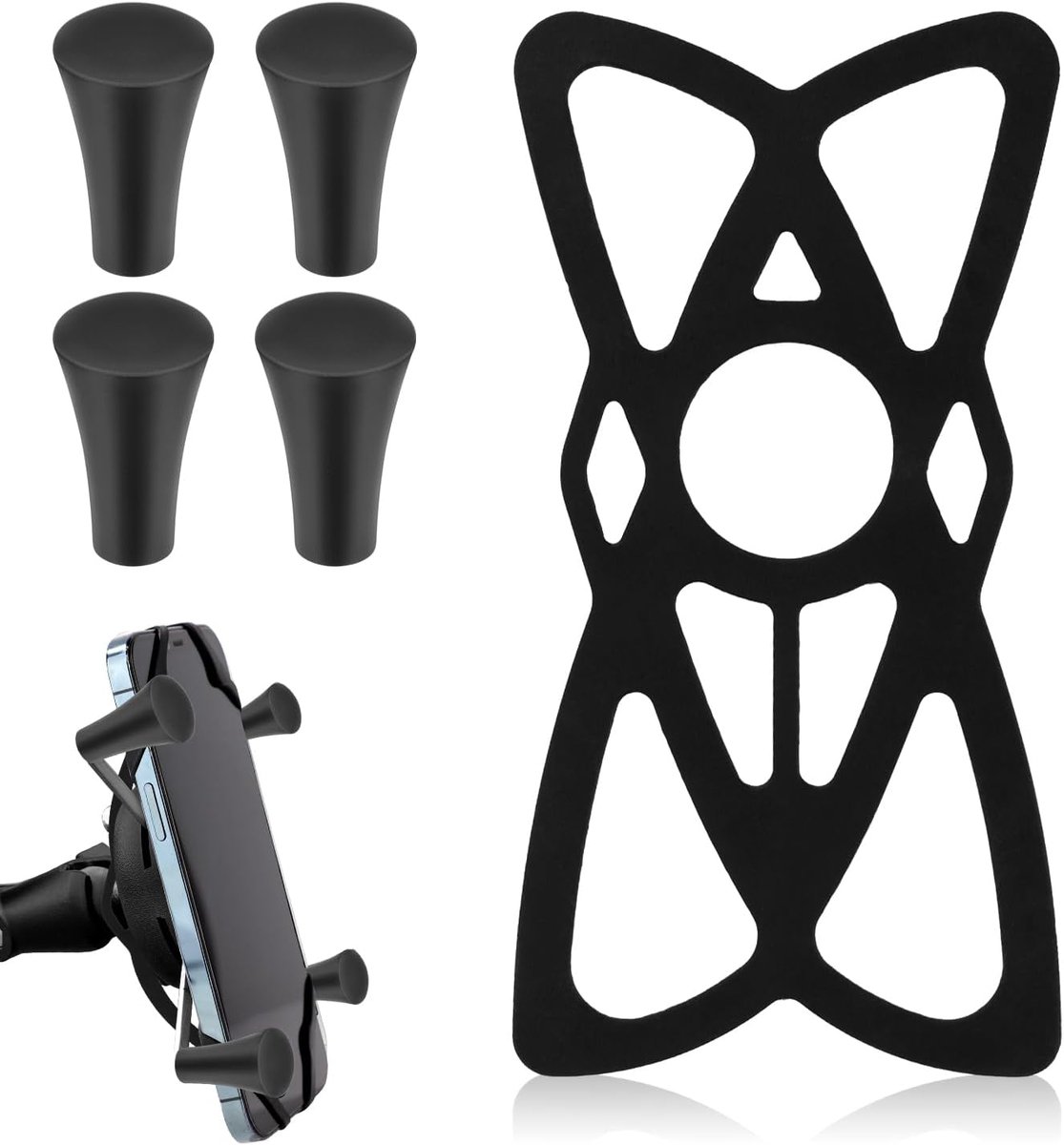 Tether, Siliconen Veiligheidsbanden Compatibel met X-Grip RAM Fiets Antislip Fietstelefoonhouder Mount Rubberen Doppen voor Fiets Motorfiets Stuur
