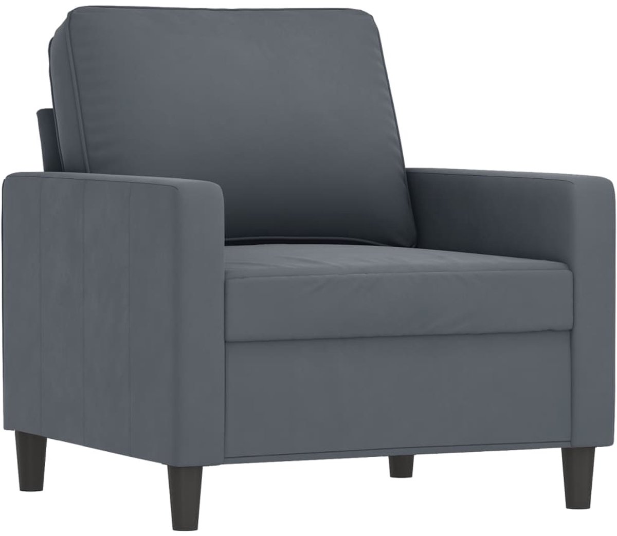 vidaXL Fauteuil - 60 - cm - fluweel - donkergrijs