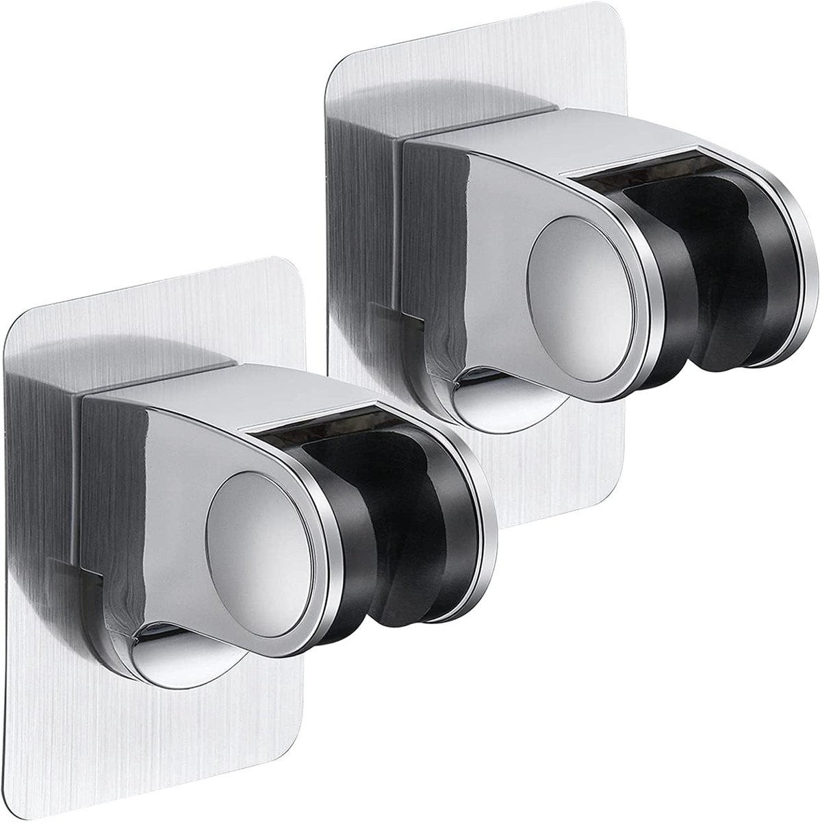 Shower Head Holder Bracket,Adjustable Shower Head Holders No Drilling,Shower Wall Mount for Bathroom (2 Pieces-Silver) - ShopVlot