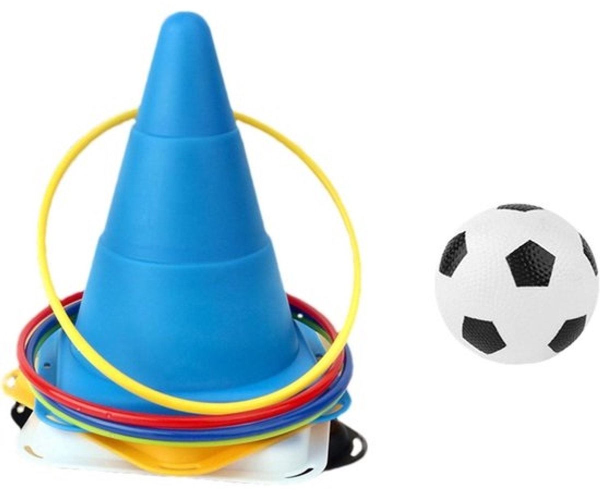 Ringen Gooispel - Werpspel Set - Buiten Spelen - Duurzaam PE Materiaal - 12 Ringen - Voetbal