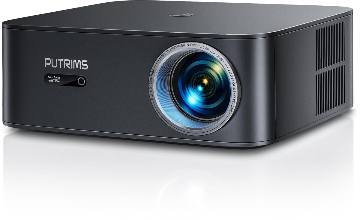 SnelShoppen - Slimme Projector 4K WiFi Bluetooth - 1500 ANSI, Full HD Native 1080p, Netflix Ready, Autofocus, Keystone-correctie, 50% Zoom, Spraakgest