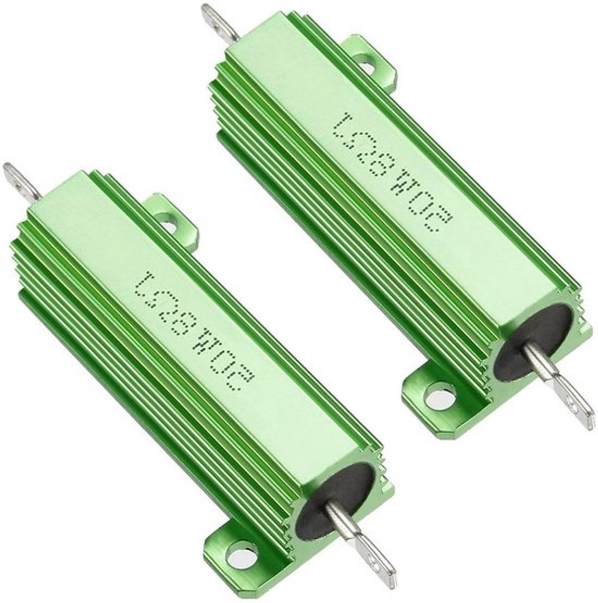 Aluminium belastingsweerstand - Chassiscomponent - Voor elektronicareparatie - Met aluminiumbehuizing - 50 W 8 Ohm - Zilverkleurig