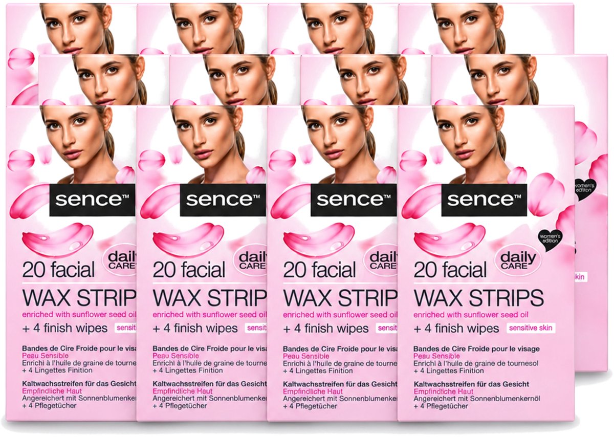 12 x Sence - Waxstrips - Gezicht - 20 Waxstrips - Voordeelverpakking - 12 stuks