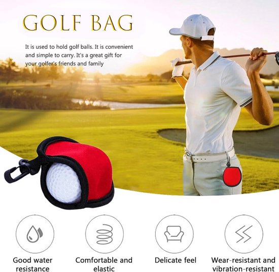 6-Pack Golfbal Reinigingszak - Waterdichte Pocket voor Droog Reinigen, Ideaal voor Golfaccessoires en Cadeaus voor Mannen en Vrouwen — afbeelding 4