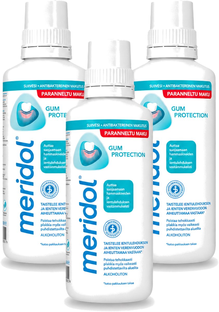 3 x Meridol - Mondspoeling - Dagelijkse Mondverzorging - Voorkomt Tandvleesproblemen - 400 ml - Voordeelverpakking - 3 stuks