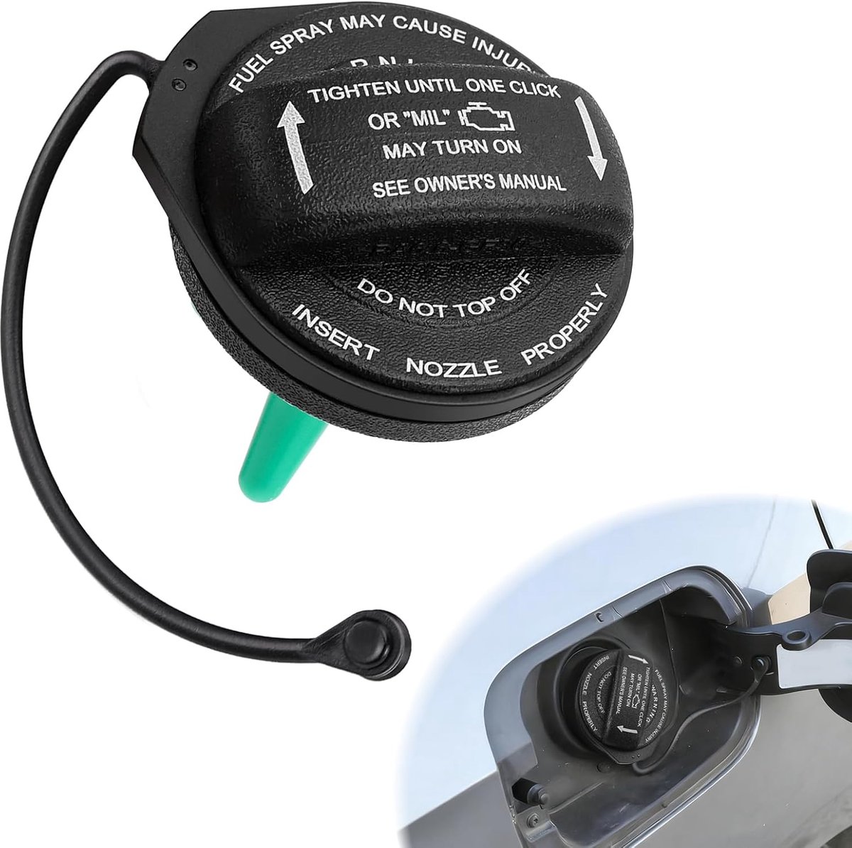 LPZMPZ Fuel Cap with Mounting Strap Compatible with Audi A4 A5 A8 Q5 RS5 S4 S5 S8 SQ5, VW Jetta Golf Tiguan Fuel Tank - ShopVlot