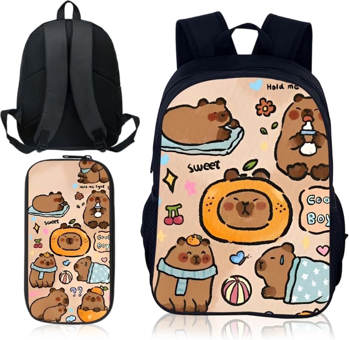 School Backpack for Kids, Capybara School Bag, Capybara, Pencil Case, 3D Cartoon School Bag, Anime School Backpack for - ShopVlot