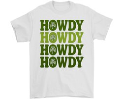 St. Patrick's Day Shirt – HOWDY HOWDY HOWDY HOWDY met Klavertje Vier – Retro Outfit – Unisex T-Shirt voor Dames & Heren – Leuk Cadeau