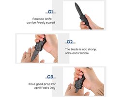 Skylety Vanishing Dagger Knife 2pcs Joke Trick Prop Retractable Plastic Knife Toys, Fake Knife Joke Magic Prop For Adults Day Party Favor (Delicate St