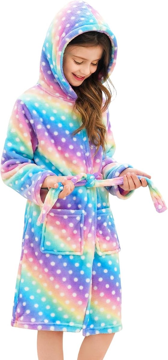 Zachte Badjas met Capuchon Fleece Badjas Nachtkleding Kinderen