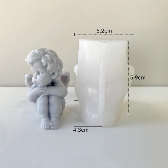 5 stuks 3D engel siliconenvorm mini kaarsvormen zeepvorm cake fondant siliconen vormen bakvorm zeep en chocolade decoraties — afbeelding 5