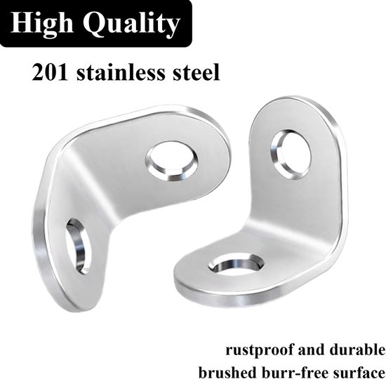 24 stuks Hoekbeugels, 16 x 20 mm L-beugel, 90 ° roestvrijstalen beugel met 48 schroeven, L-vormige metalen kleine connector voor houten meubelplanken, stoel, tafel, bed, fixatie repareren — afbeelding 4