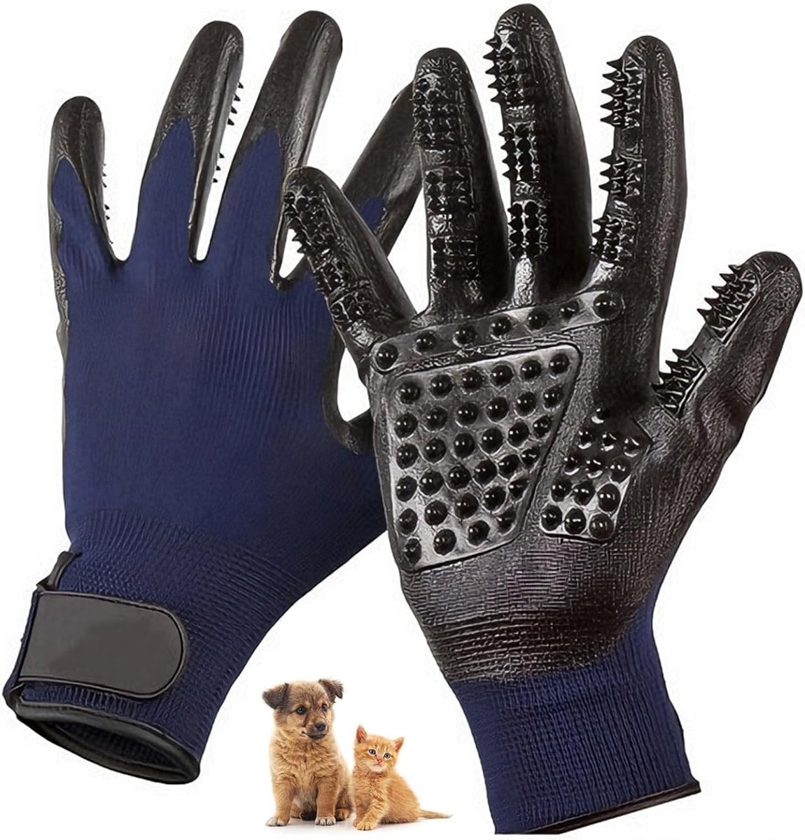 2 stuks vachtverzorgingshandschoen - rubberen massagehandschoen - hondenborstel kort haar - kattenborstel voor het verwijderen van haar, dierenhaarverwijderaar handschoen voor hond en kat