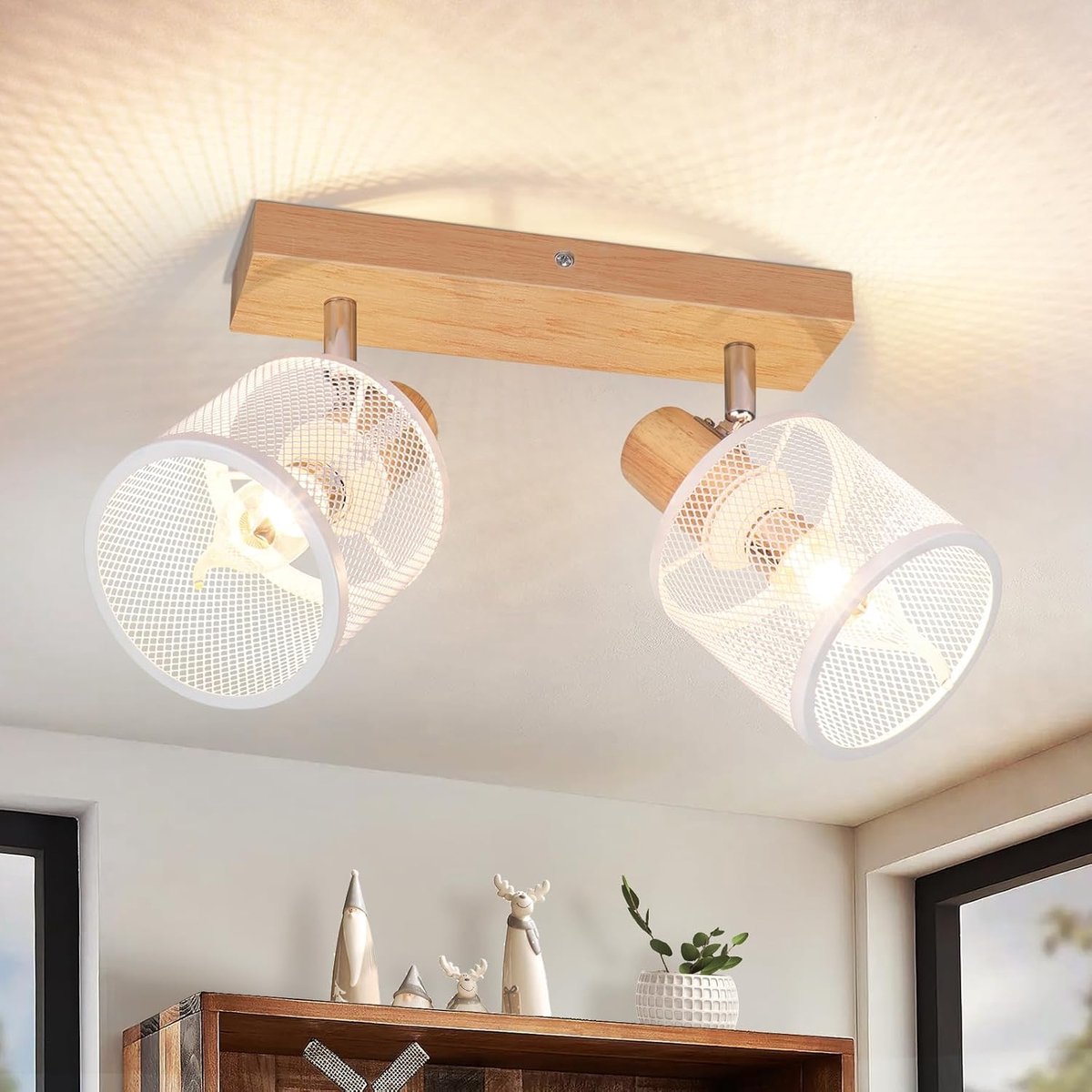 2-pits plafondspot - Vintage plafondlamp, E14 verstelbare