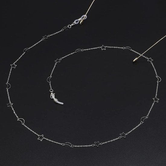 Dailygoods- Lenzenvloeistof Houder - 2 Stuks - Ketting - Brillenkoord - Metalen Lange Ketting - Rubberen Uiteinden - Unisex Design - Brilkoord van Dailygoods — afbeelding 2
