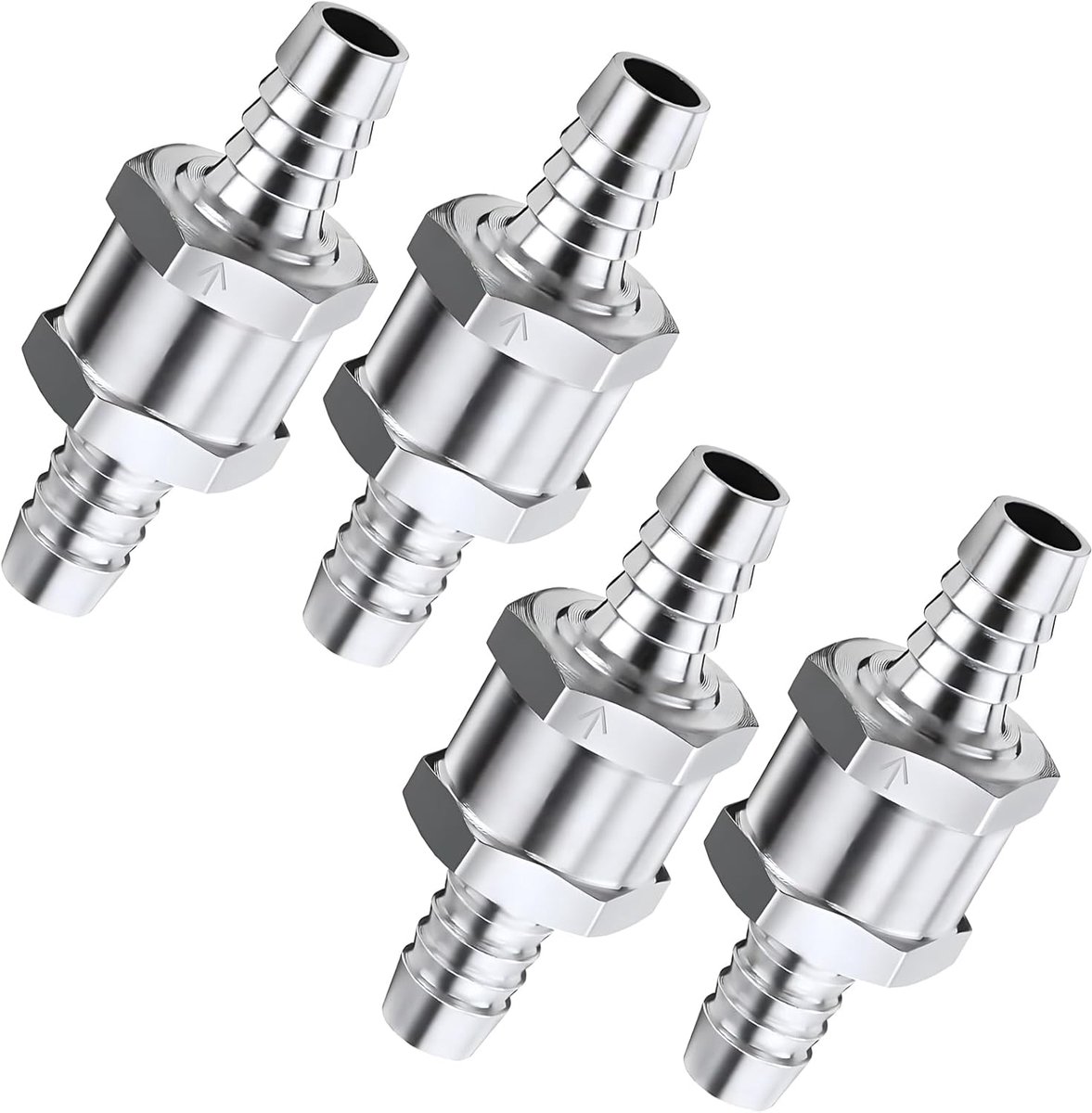 Pack of 4 Petrol Diesel Oil Water Chrome Car Carburetor Low Pressure Systems (6, 8, 10, 12 mm), Aluminium Fuel Hose - ShopVlot