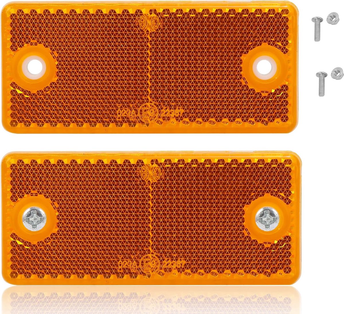 Screw on trailer rectangular reflectors orange square 90 x 40 x 8 mm reflector screwing up reflector for tractor - ShopVlot