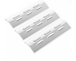 GFTIME branderafdekking 39,5 x 12,5 cm - roestvrij staal - universeel geschikt voor diverse grillmodellen - ShopVlot