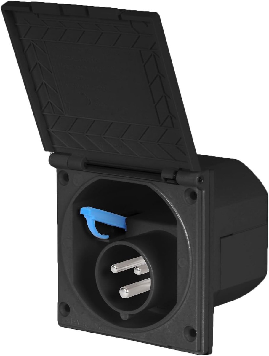 Ha ba CEE - Prise de courant externe - Protégée contre les projections d'eau - Noire - 200 to 240 V - 16 A - 3 brooches - ShopVlot