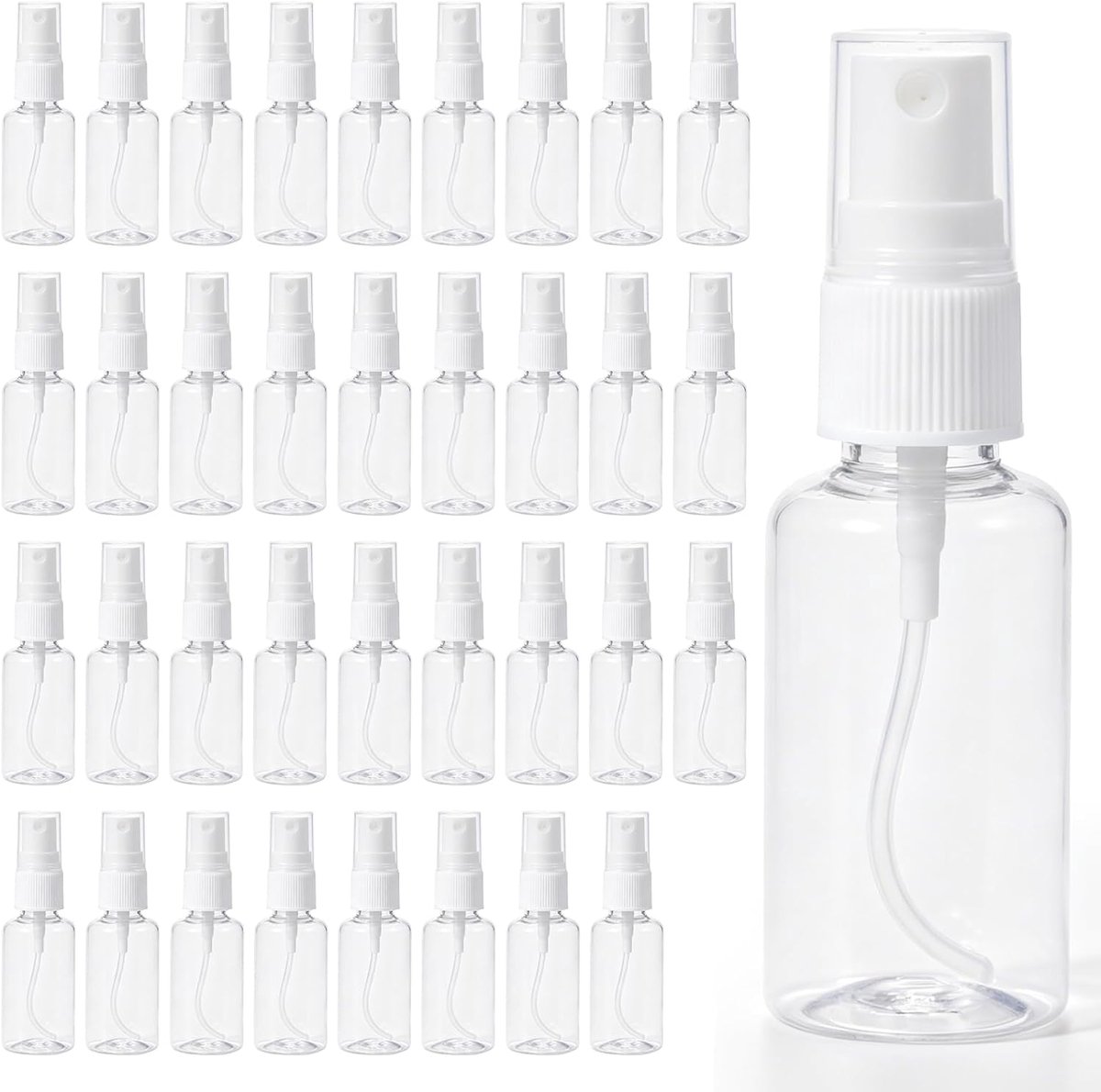35 kleine spuitflessen, 30 ml, navulbaar, van kunststof, voor parfum, cosmetica, reiniging en vloeistoffen, voor reizen - ShopVlot