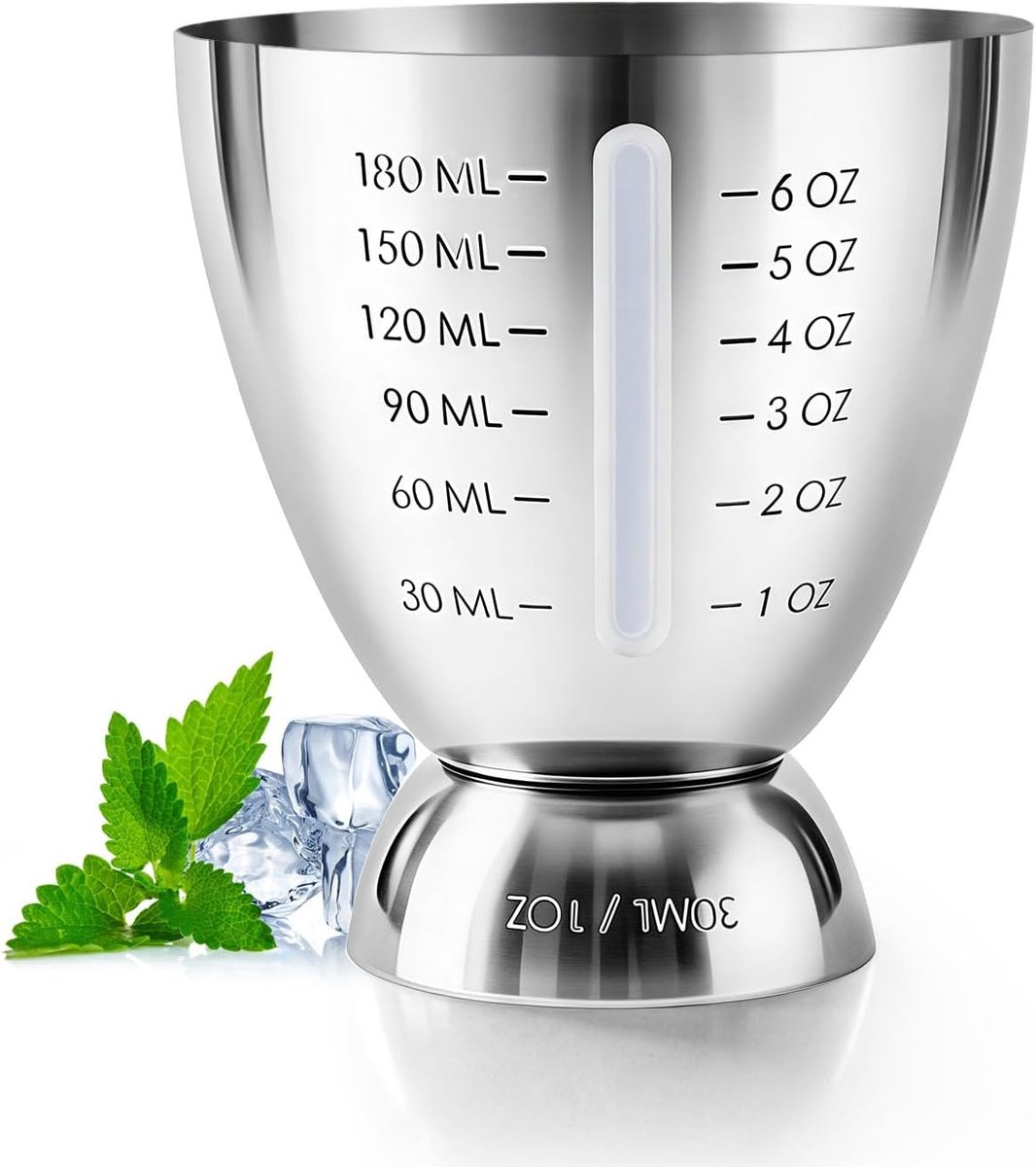 Cocktail maatjigger 30 ml en 180 ml - roestvrijstaal - dubbelzijdig ontwerp - voor nauwkeurige drankjes maken - ShopVlot